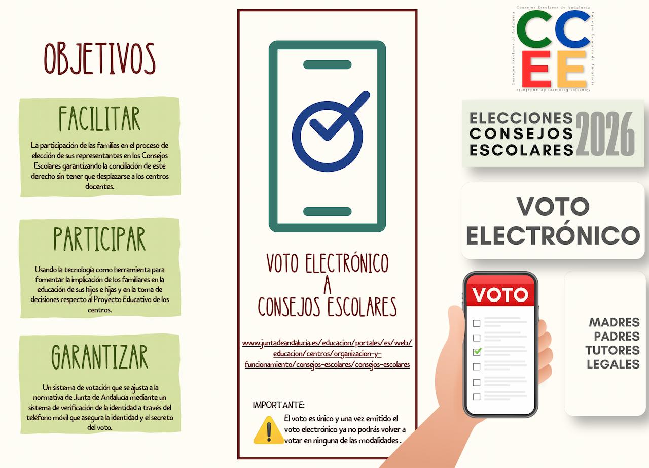 elecciones al Consejo Escolar 2026 - folleto triptico